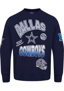 Pro Standard Dallas Cowboys Mens Navy Blue Turn It Up Long Sleeve Fashion Sweatshirt