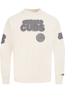 Pro Standard Chicago Cubs Mens Oatmeal Reverse Terry Long Sleeve Fashion Sweatshirt