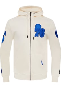 Pro Standard Philadelphia 76ers Mens White Triple Tonal Long Sleeve Zip Fashion
