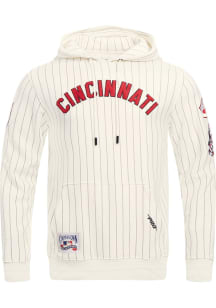 Pro Standard Cincinnati Reds Mens White Pinstripe Retro Classic Fashion Hood