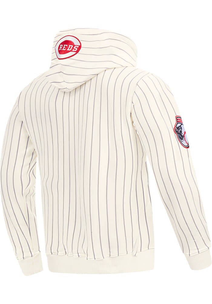 Pro Standard Cincinnati Reds Mens White Pinstripe Retro Classic Fashion Hood