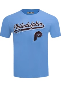 Pro Standard Philadelphia Phillies Light Blue Script Tail Short Sleeve Fashion T Shirt