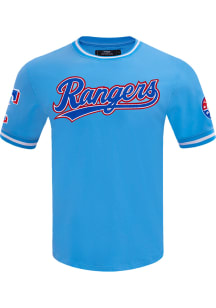 Pro Standard Texas Rangers Light Blue Double Knit Short Sleeve Fashion T Shirt