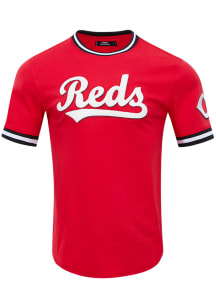 Pro Standard Cincinnati Reds Red Classic Chenille Rounded Short Sleeve Fashion T Shirt