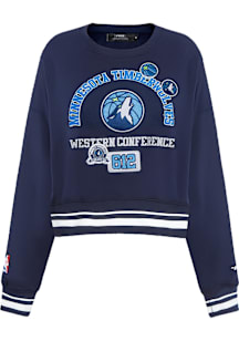 Pro Standard Minnesota Timberwolves Womens Navy Blue Area Code Crew Sweatshirt