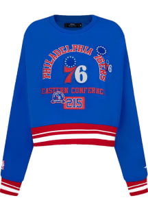 Pro Standard Philadelphia 76ers Womens Blue Area Code Crew Sweatshirt