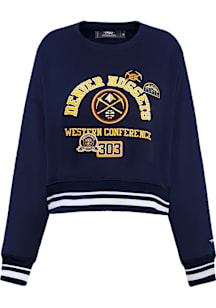 Pro Standard Denver Nuggets Womens Navy Blue Area Code Crew Sweatshirt