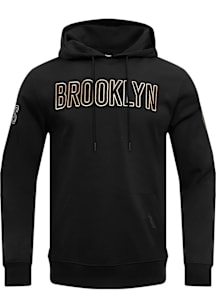 Pro Standard Brooklyn Nets Mens Black Classic Chenille Fashion Hood