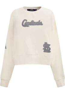 Pro Standard St Louis Cardinals Womens Ivory Reverse Crew Sweatshirt