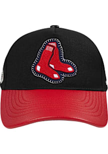 Pro Standard Boston Red Sox DIY Pick Stitch Leather Front Strapback Adjustable Hat - Black