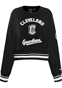 Pro Standard Cleveland Guardians Womens Black Pearl Crew Sweatshirt