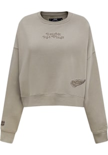 Pro Standard Detroit Red Wings Womens Tan FLC Crew Crew Sweatshirt