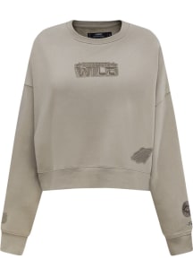 Pro Standard Minnesota Wild Womens Tan FLC Crew Crew Sweatshirt