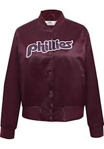 Pro Standard Philadelphia Phillies Womens Maroon Classic Satin Light Weight Jacket