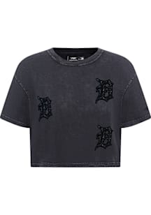 Pro Standard Detroit Tigers Womens Black Washed Crystalline Short Sleeve T-Shirt