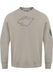 Pro Standard Minnesota Wild Mens Tan Neutral Long Sleeve Fashion Sweatshirt