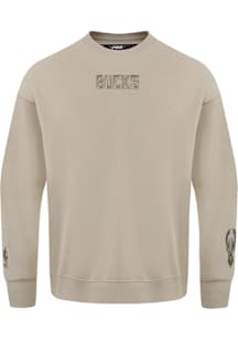 Pro Standard Milwaukee Bucks Mens Tan Wingspan Long Sleeve Fashion Sweatshirt