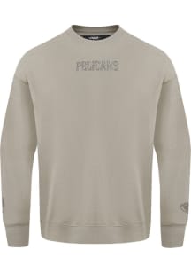 Pro Standard New Orleans Pelicans Mens Tan Wingspan Long Sleeve Fashion Sweatshirt
