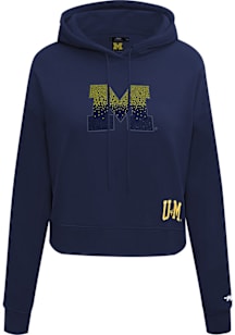 Womens Michigan Wolverines Blue Pro Standard Jewels Hooded Sweatshirt