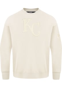 Pro Standard Kansas City Royals Mens White Triple Cream Long Sleeve Fashion Sweatshirt
