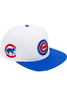 Pro Standard Chicago Cubs White 2T Classic Logo UV Side Patch Mens Snapback Hat