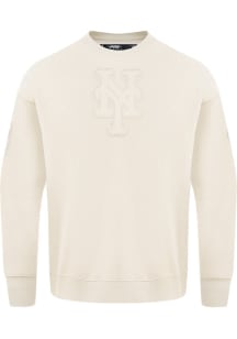 Pro Standard New York Mets Mens White Triple Cream Long Sleeve Fashion Sweatshirt