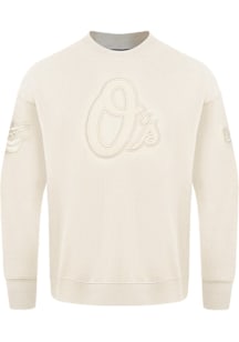 Pro Standard Baltimore Orioles Mens White Triple Cream Long Sleeve Fashion Sweatshirt