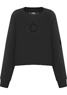 Pro Standard Ohio State Buckeyes Womens Black Triple Black Crew Sweatshirt