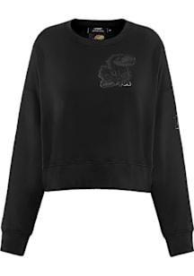 Pro Standard Kansas Jayhawks Womens Black Triple Black Crew Sweatshirt