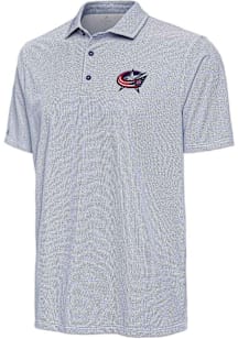 Antigua Columbus Blue Jackets Mens Navy Blue Pave Short Sleeve Polo