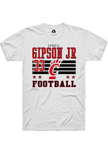 Darrell Gipson Jr Cincinnati Bearcats White Football NIL Striped Short Sleeve Player T Shirt