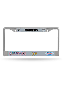 Las Vegas Raiders 3x Champs Chrome License Plate Frame - Silver