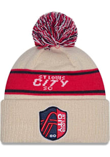 New Era St Louis City SC Natural DL Team Slogan Pom Cuff Youth Knit Hat
