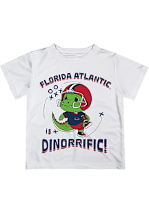 Vive La Fete Florida Atlantic Owls Youth White Dino-Riffic Short Sleeve T-Shirt