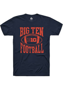 Big Ten Navy Blue Rally Football Arch Style Short Sleeve T Shirt