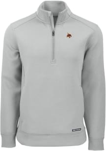 Cutter and Buck Texas Tech Red Raiders Mens Ash Roam Long Sleeve Qtr Zip Pullover