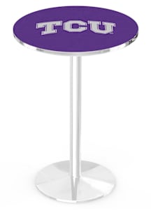 TCU Horned Frogs Chrome Round Base Pub Table