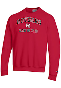 Champion Rutgers Scarlet Knights Mens Red Font Class of 2028 Powerblend Long Sleeve Crew Sweatshir..