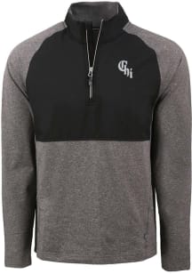 Cutter and Buck Chicago White Sox Mens Black City Connect Adapt Eco Hybrid Long Sleeve Qtr Zip Pul..