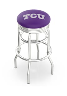 TCU Horned Frogs Double-Ring Swivel Chrome Pub Stool - Black