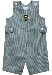 Vive La Fete Colorado State Rams Toddler Green Gingham Overalls