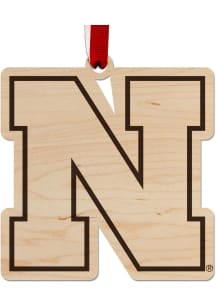 Brown Nebraska Cornhuskers Maple Ornament