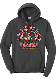 Something Inked Indiana Hoosiers Mens Black 2026 Rose Bowl Champions Bison Stadium Long Sleeve Hoo..