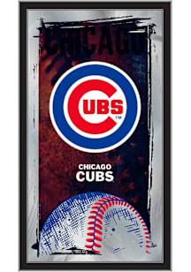 Chicago Cubs Baseball Hanging Back Bar Mirror
