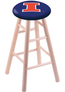 Brown Illinois Fighting Illini Round Cushion Maple Pub Stool