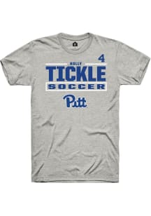 Holly Tickle Rally Mens Ash Pitt Panthers NIL Stacked Box Player T Shirt