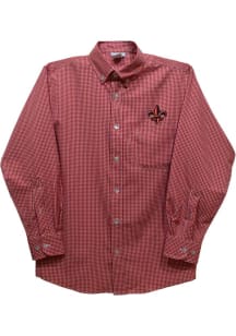 Vive La Fete Louisiana Ragin' Cajuns Toddler Red Gingham Long Sleeve Polo
