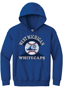 Summit Sportswear West Michigan Whitecaps Youth Blue Soft Arch Long Sleeve Hoodie