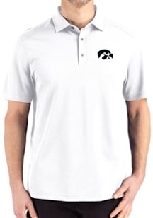 Cutter and Buck Iowa Hawkeyes White Advantage Refresh Pique Big and Tall Polo