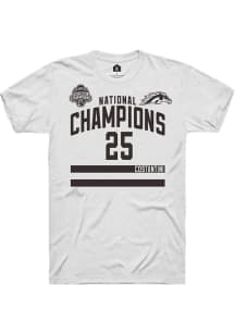Matteo Costantini Rally Mens White Western Michigan Broncos NIL 2025 National Champions Shirzee Pl..